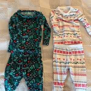 Cat & Jack Green Pajama Set with Red Accents